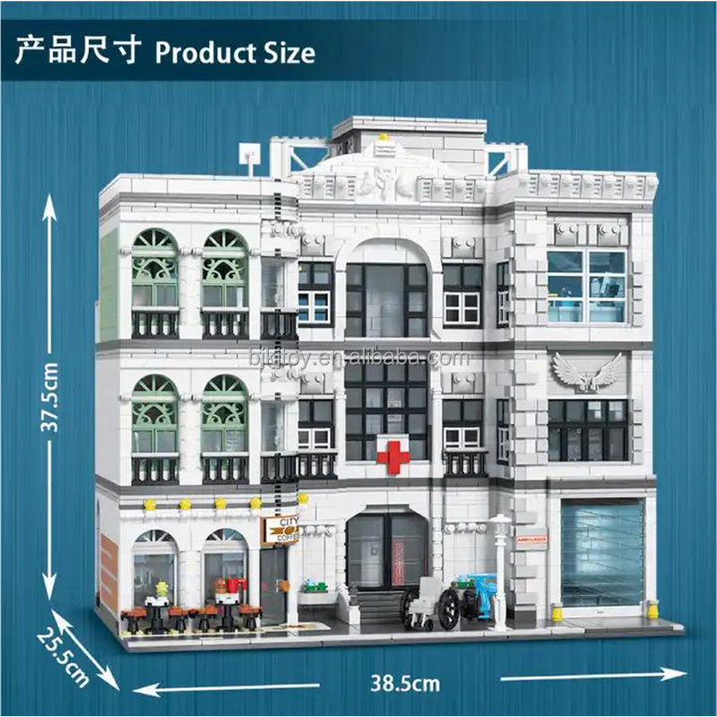 Urge 10188 4953pcs The Hospital Models Blocks Bricks Architecture Technical Set Creative Cities Series Moc Building Block Set