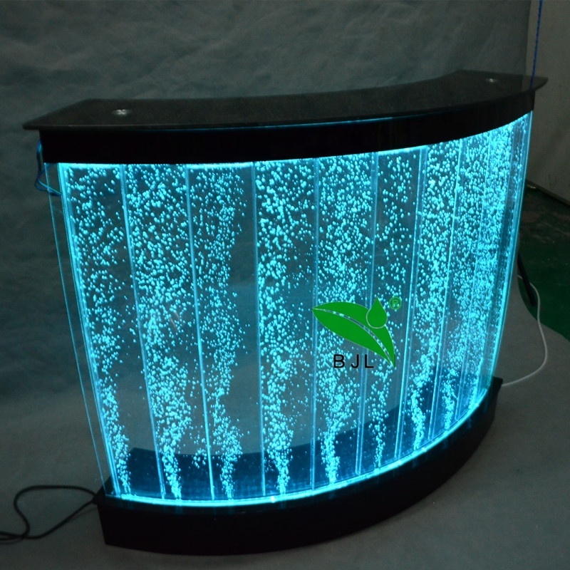 modern LED light illuminated mobile juice bar reception counter design