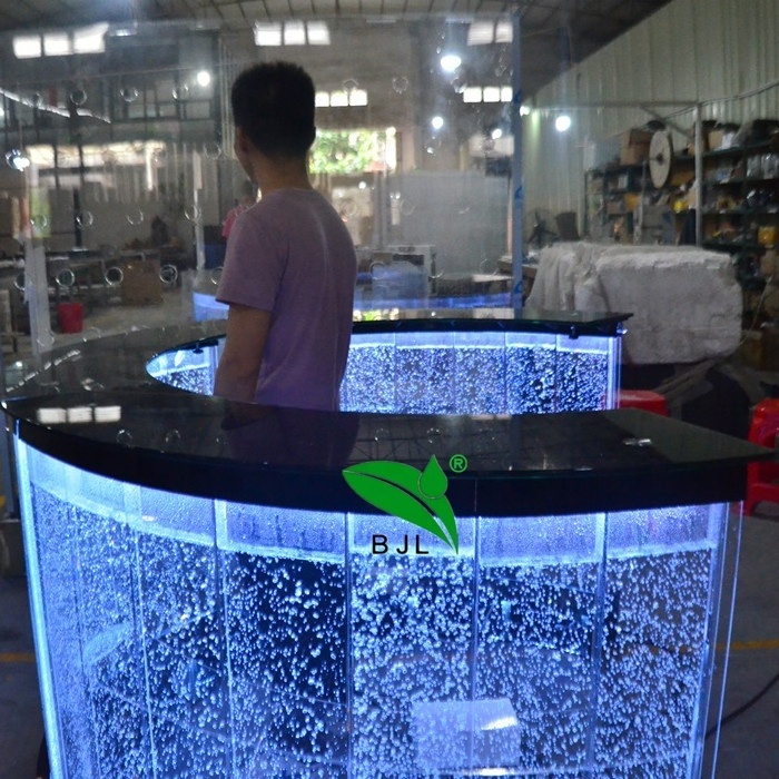 modern LED light illuminated mobile juice bar reception counter design