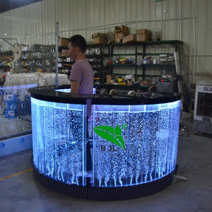 modern LED light illuminated mobile juice bar reception counter design