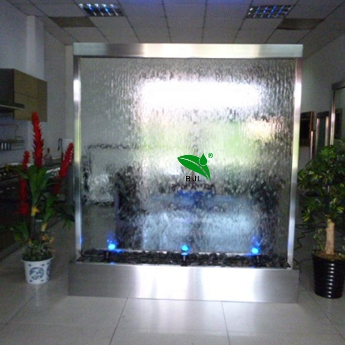 customized decoration LED lighted glass waterfall fountain room dividers