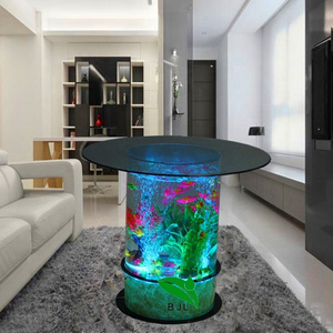 LED glow acrylic water fountain aquarium mini bar table