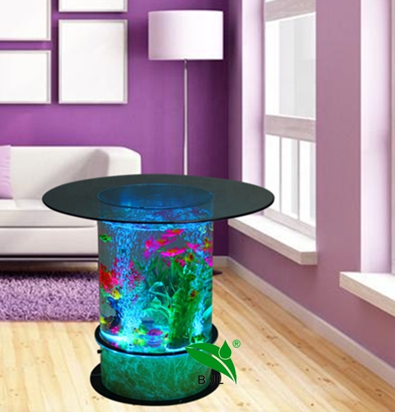 LED glow acrylic water fountain aquarium mini bar table