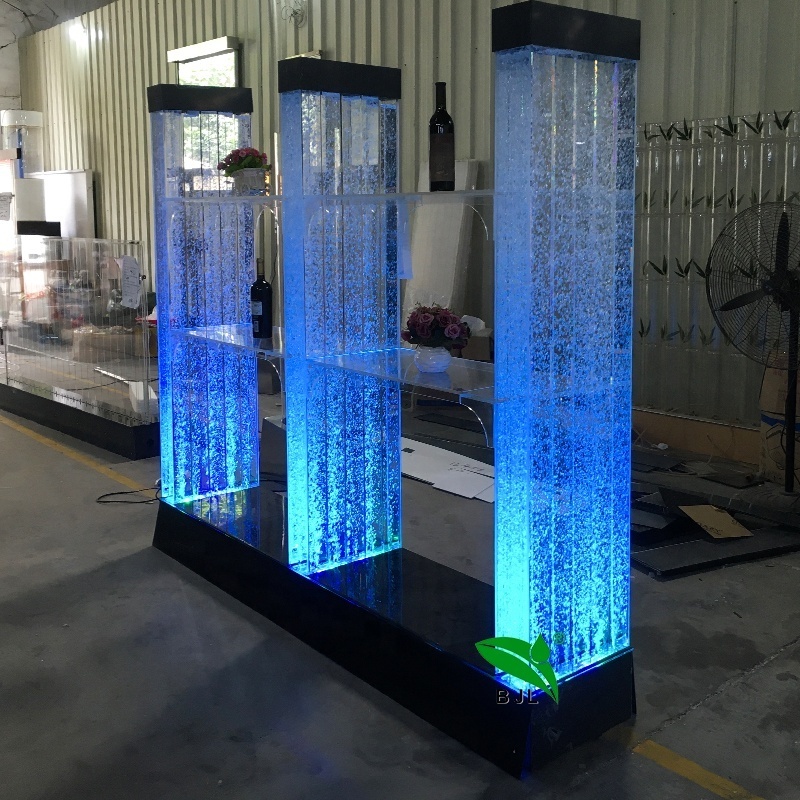 Creative led color changing aquarium water bubble square column shoe display stand shelf