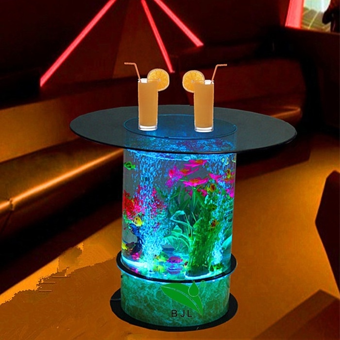 LED glow acrylic water fountain aquarium mini bar table