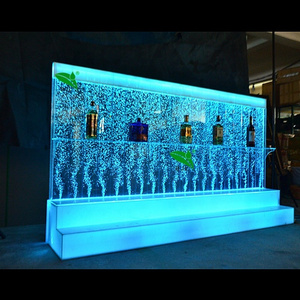 home bar furniture color changing led water bubble wine display bar cabinet