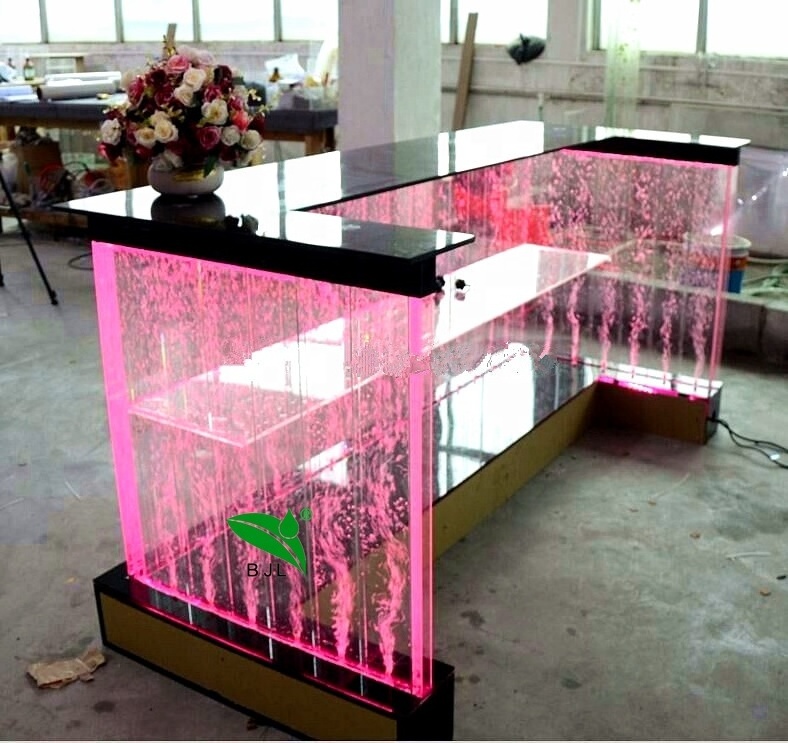 LED reception counter desk cheap price with logo design acrylic front desk for salons