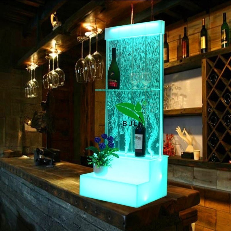 home bar furniture color changing led water bubble wine display bar cabinet