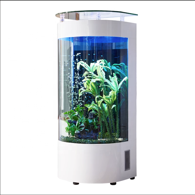 household decoration floor standing led lighting clear aquarium fish tank