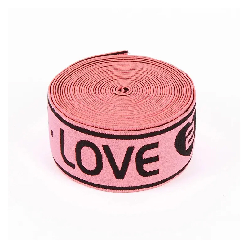 Custom Printed Webbing Tape Polyester Woven Knitted Jacquard Soft Elastic Band For Underwear Shorts Waistband Belt