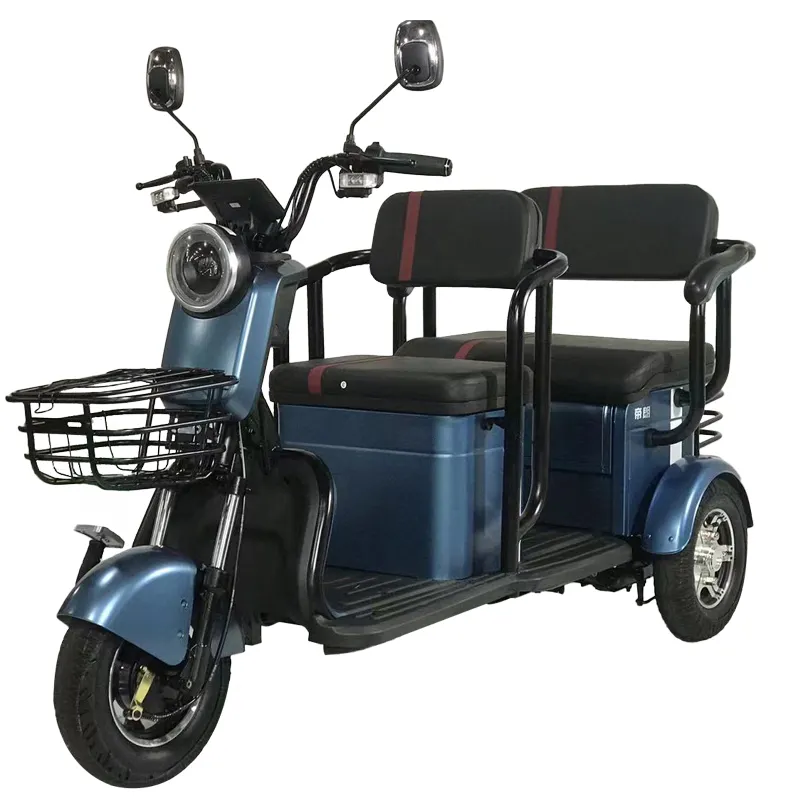 High Quality Cargo Fat Tire Large Size 600W 48V 60V Fat Tire Open Scooter Passengers 3 Wheels Electric Tricycles