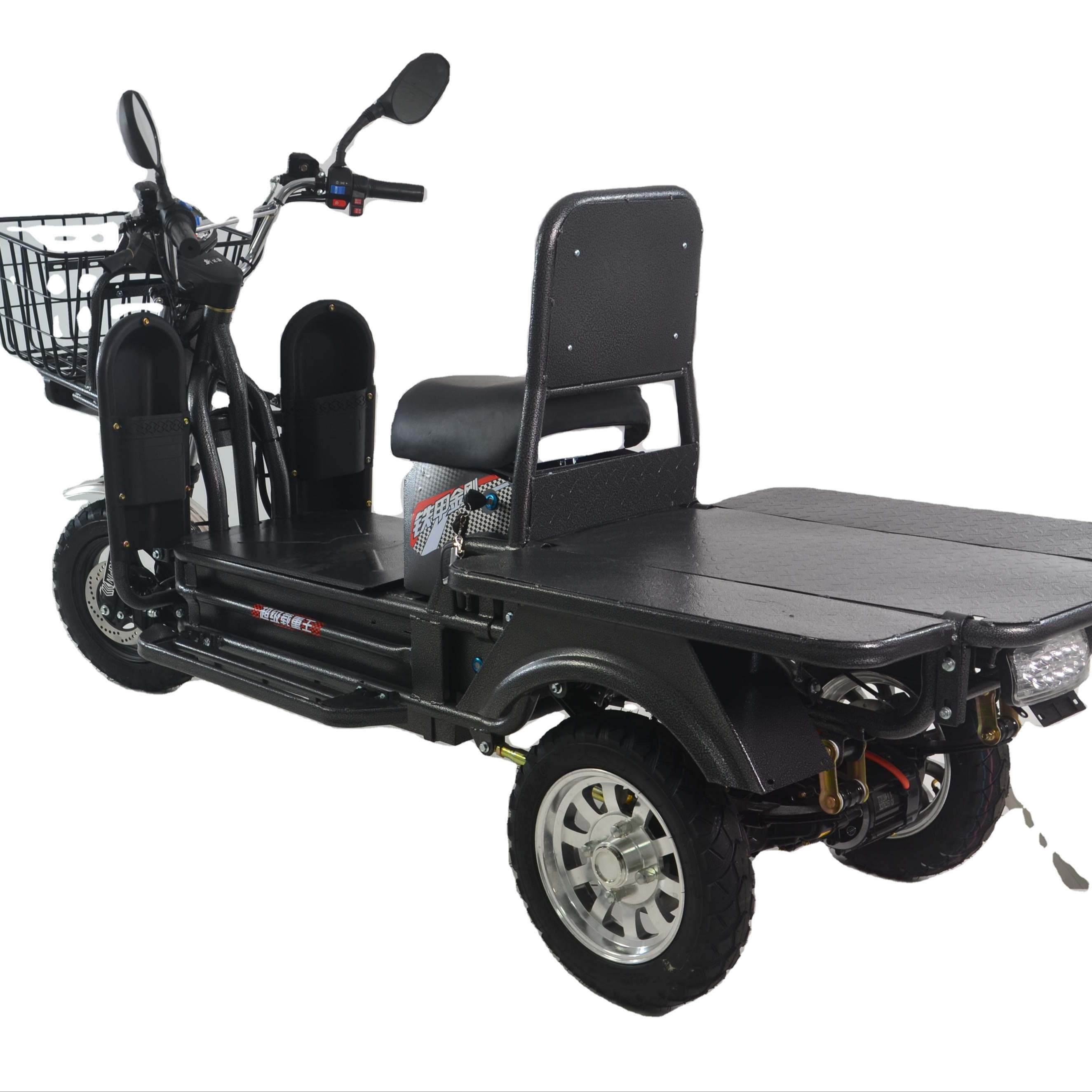 Wholesaler Adults 1200W 72V 3 Wheel Cargo Electric Scooter Chinese Electric Tricycle with Rear Cargo Pallet