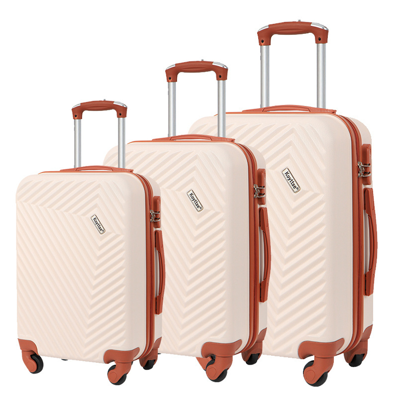 Lightweight colorful lady suitcase ABS travel time luxury pink luggage sets with spinner wheel