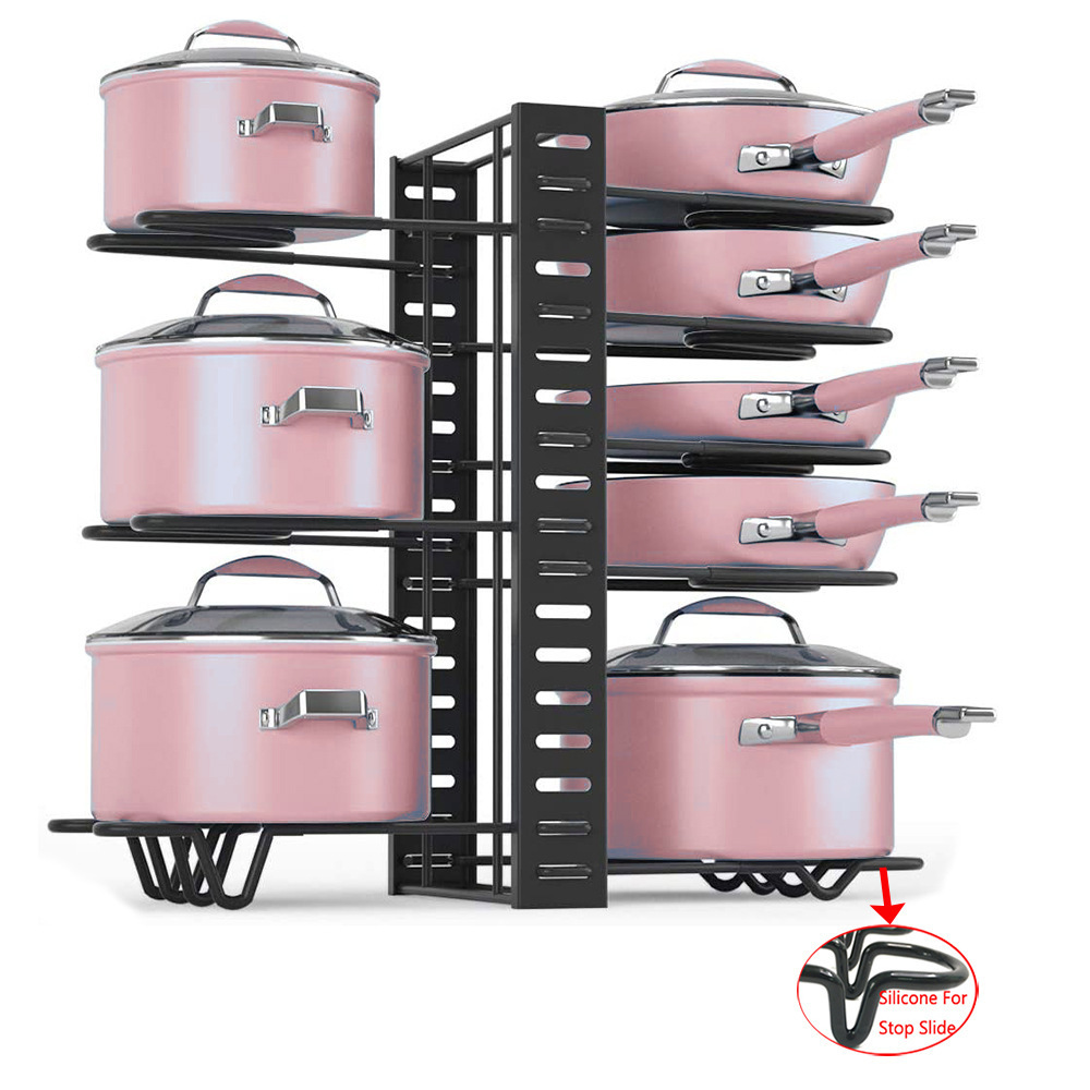 Hot Selling Adjustable Kitchen Accessories Shelf Storage Holders Pots And Pans Organizer Storage Rack Dish Drying Rack