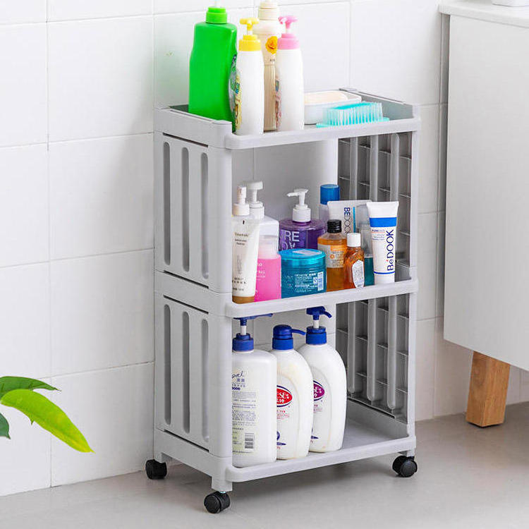 Kitchen and bathroom slot storage shelves Sundries shelves Living room study with wheels multi-purpose storage gap shelf