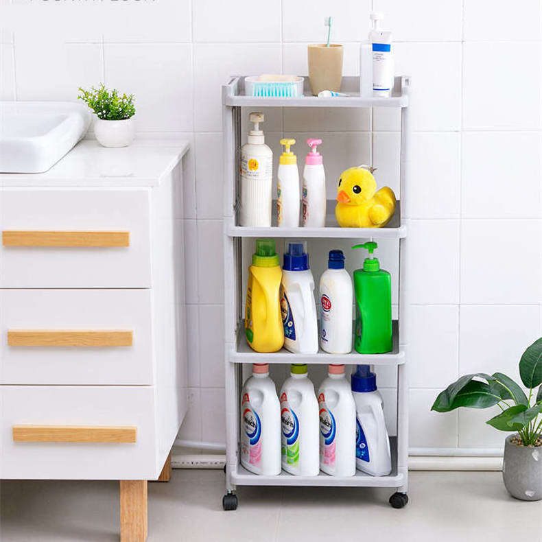 Organize Common Items In The Bathroom With Floor-Standing Multi-Layer Storage Racks