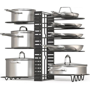 Hot Selling Adjustable Kitchen Accessories Shelf Storage Holders Pots And Pans Organizer Storage Rack Dish Drying Rack