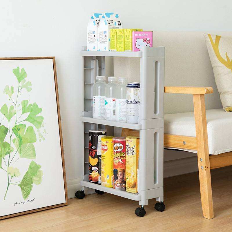 Kitchen and bathroom slot storage shelves Sundries shelves Living room study with wheels multi-purpose storage gap shelf