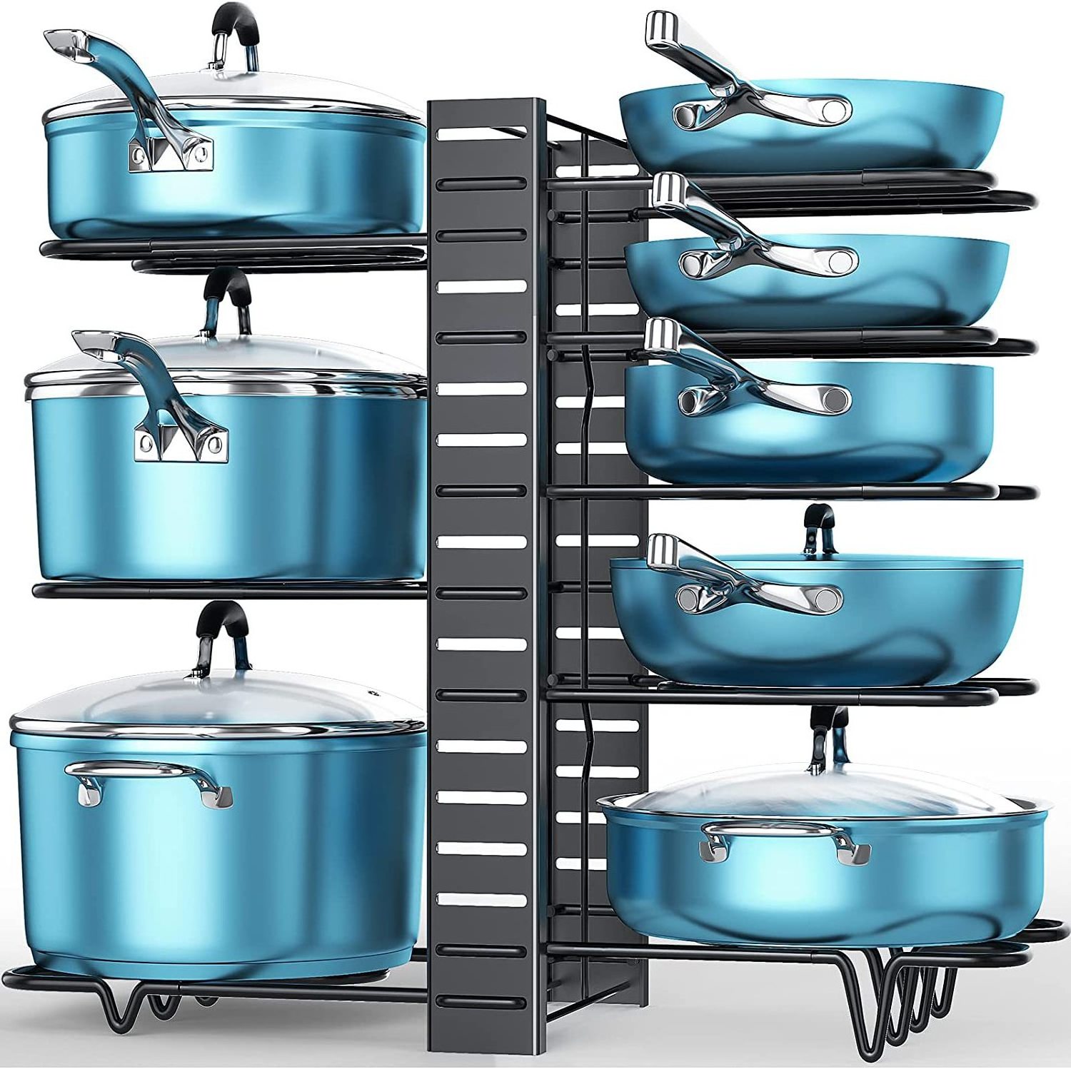 Hot Selling Adjustable Kitchen Accessories Shelf Storage Holders Pots And Pans Organizer Storage Rack Dish Drying Rack