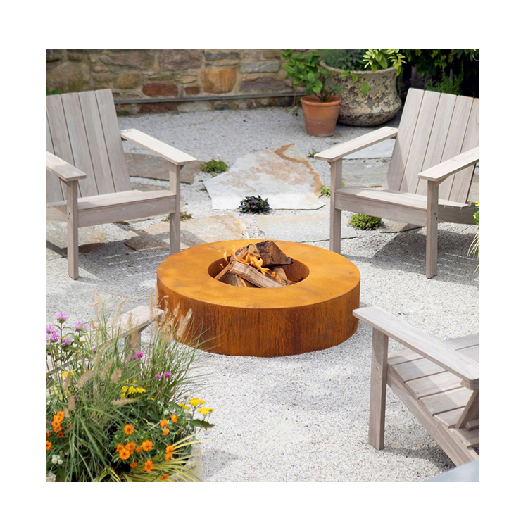 Custom Garden Outdoor Rusty Style Corten Steel Brazier Wood Burning Fire Ring Fire pit