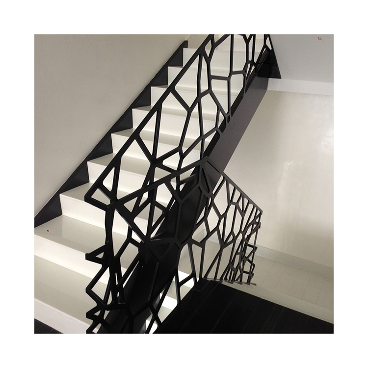 Customized Laser Cut  Decorative Art Wrought Iron Metal Interior Wall Stair Railings Indoor Decorative Metal Stair Railings