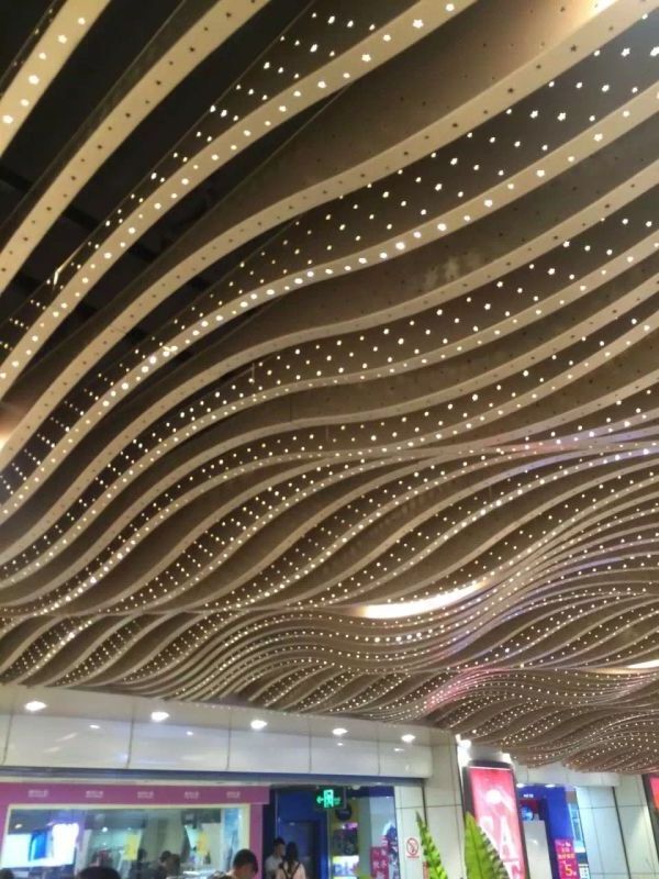 Custom Wavy Design Aluminium Metal Ceiling Panels for  Aluminum Laser Cut Facade Ceiling