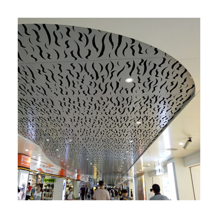 Custom Wavy Design Aluminium Metal Ceiling Panels for  Aluminum Laser Cut Facade Ceiling