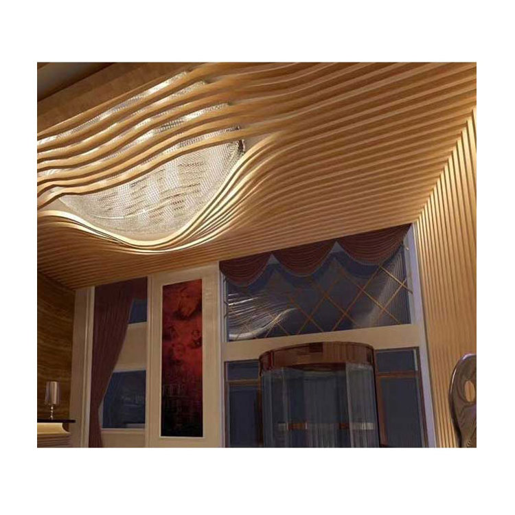 Custom Wavy Design Aluminium Metal Ceiling Panels for  Aluminum Laser Cut Facade Ceiling