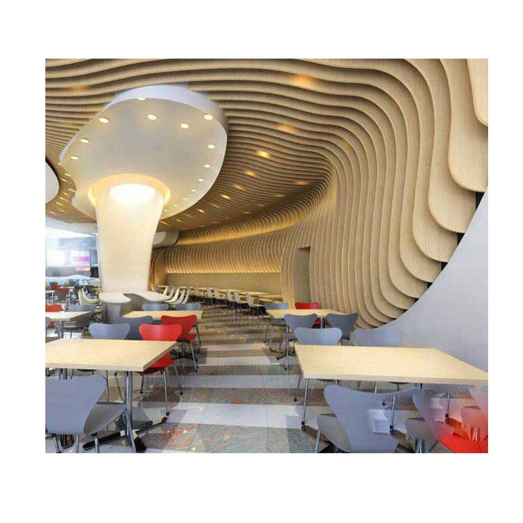 Custom Wavy Design Aluminium Metal Ceiling Panels for  Aluminum Laser Cut Facade Ceiling