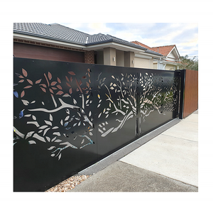 Custom aluminum fence laser cutting Perforated Screen Fence Panel Lightweight Outdoor Metal Garden Fence