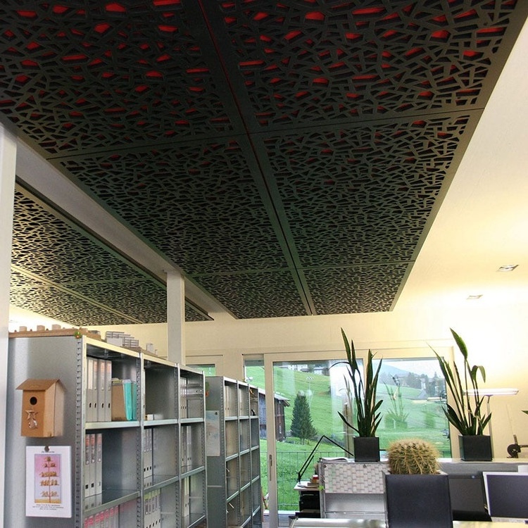 Laser Cutting Metal Ceiling Design Suspended Aluminum Perforated False Metal High Quality Room Partitions U-Shaped Ceiling