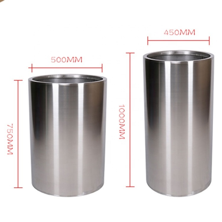 Custom Metal Plant Box Stainless Steel Large Plant Pot Rose Gold Pot With Stand Indoor Planter