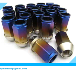 titanium Auto wheel lug nuts Wheel Bolt & Nut rainbow burnt 21 hex titanium wheel bolt lug nuts