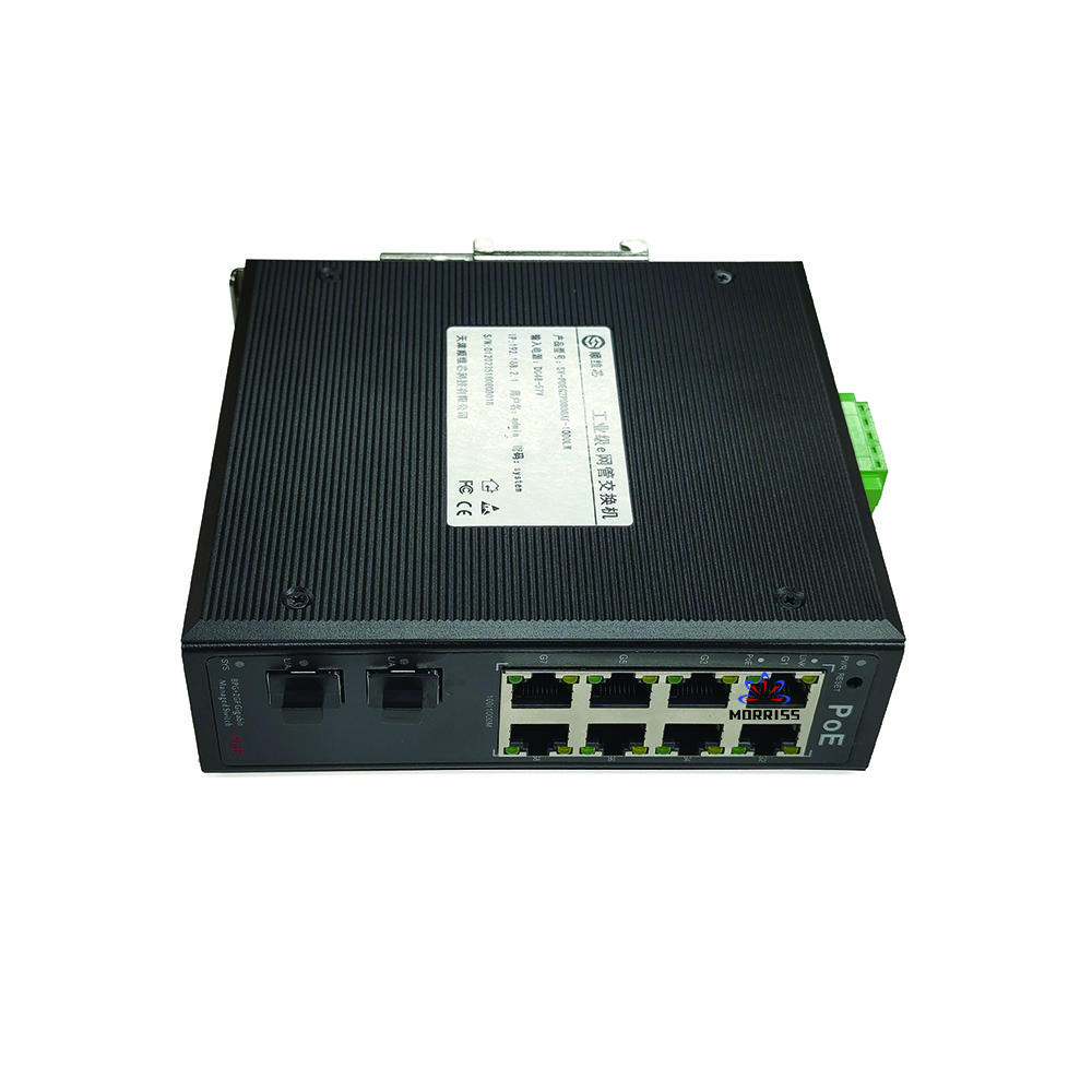 8 Port Poe Full Gigabit Industrial Managed Poe Ethernet Switch With 2 Sfp Din Rail Network Switch 24v/48v Bt_90w Poe Switch