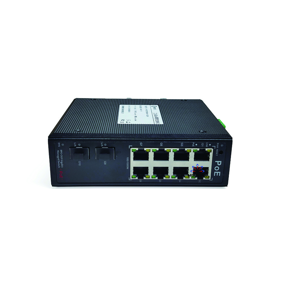 8 Port Poe Full Gigabit Industrial Managed Poe Ethernet Switch With 2 Sfp Din Rail Network Switch 24v/48v Bt_90w Poe Switch