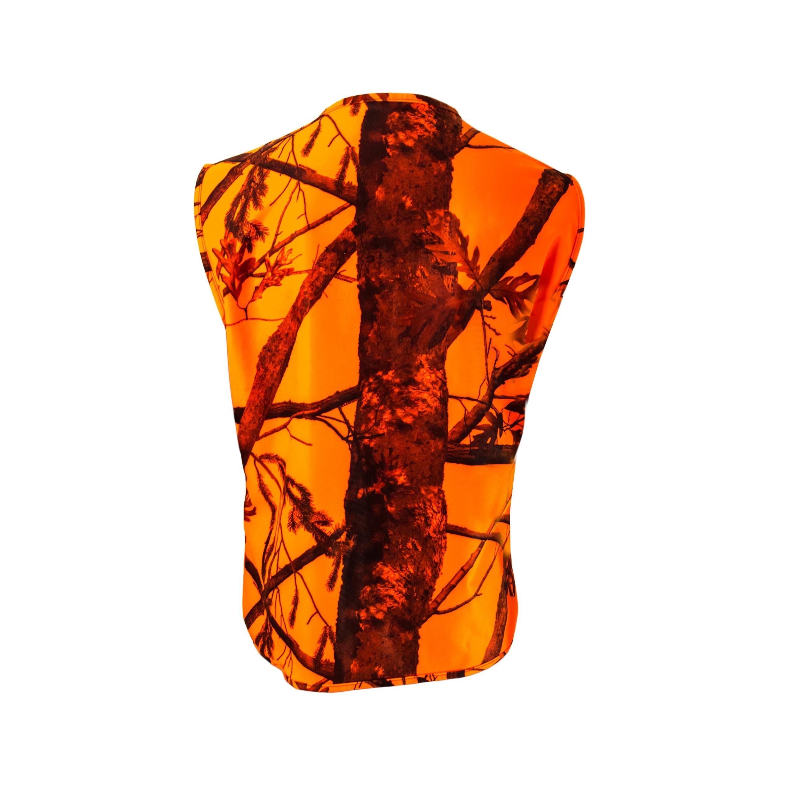 Hunting blaze orange camo vest men's fishing vest from BJ Outdoor