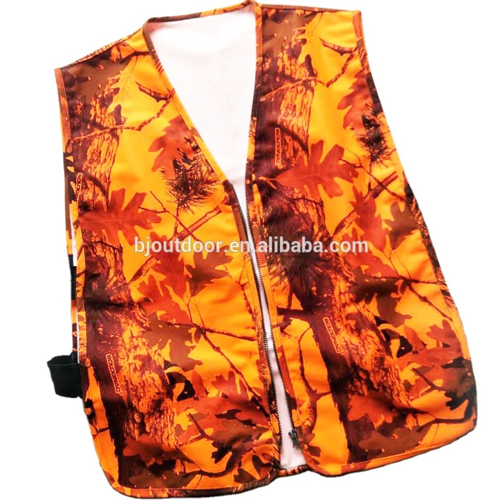 Hunting blaze orange camo outdoor vest from BJ Outdoor