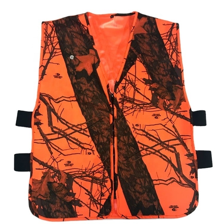 Hunting blaze orange camo vest men's fishing vest from BJ Outdoor