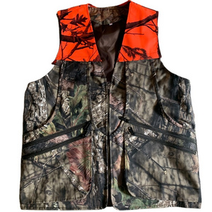 New hunting camo vest with blaze orange camo fishing wear vest from BJ Outdoor