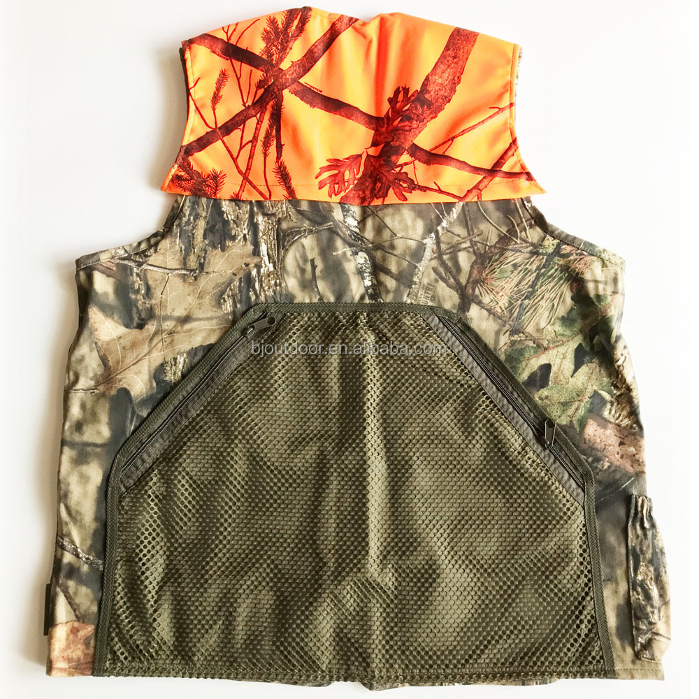 Professional Hunting orange camo outdoor vest from BJ Outdoor