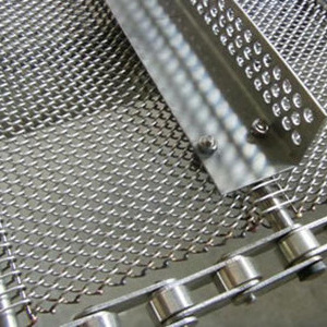 Food Grade Stainless Steel Wire Mesh Conveyor Belts Chain Link Conveyor Belts