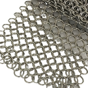 stainless steel ring mesh curtain  chainmail curtain metal ring mesh