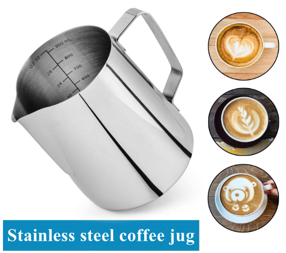 350ml Stainless Steel Milk Pitcher Milk Frothing Jug For Making Coffee