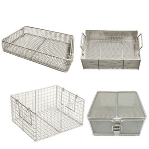 Manufacturers Custom Stainless Steel Metal Wire Mesh Cleaning Basket Sterilization Basket Food Storage Basket