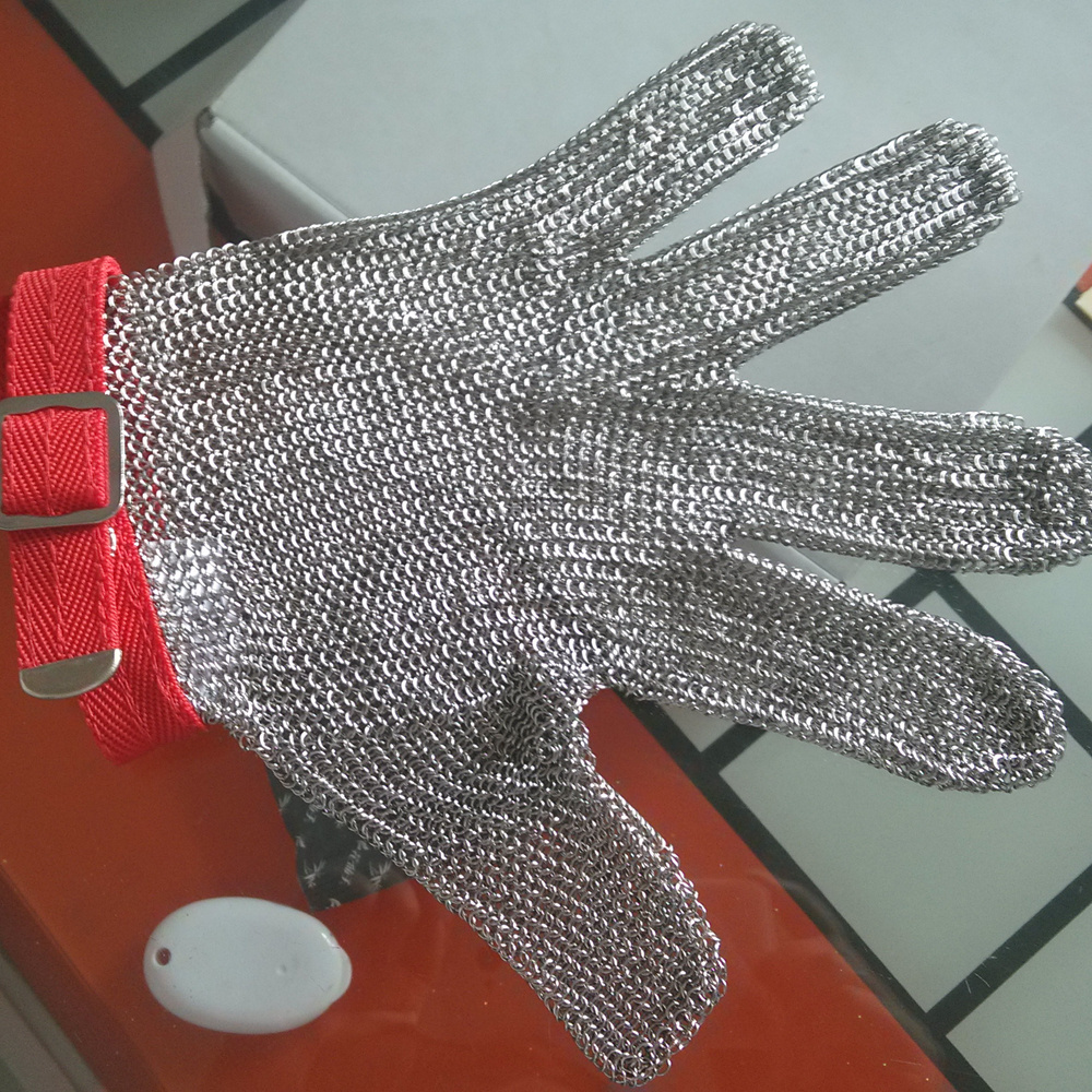 Wire mesh butcher stainless steel anti-cutting cut resistant metal gloves for cutting