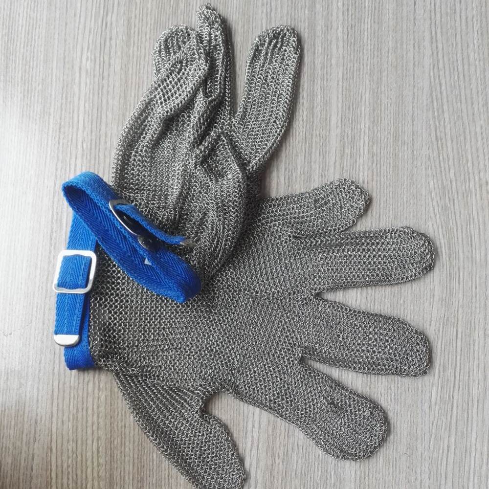 Wire mesh butcher stainless steel anti-cutting cut resistant metal gloves for cutting