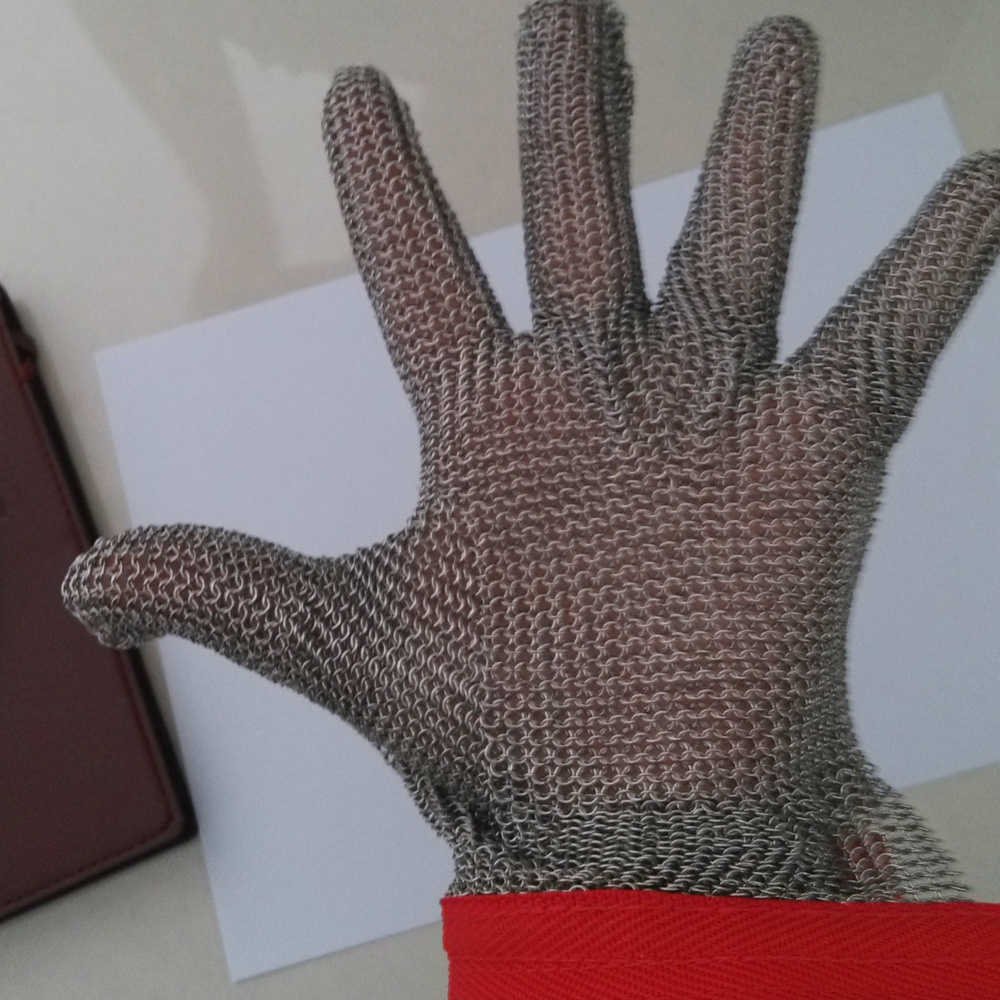 Wire mesh butcher stainless steel anti-cutting cut resistant metal gloves for cutting