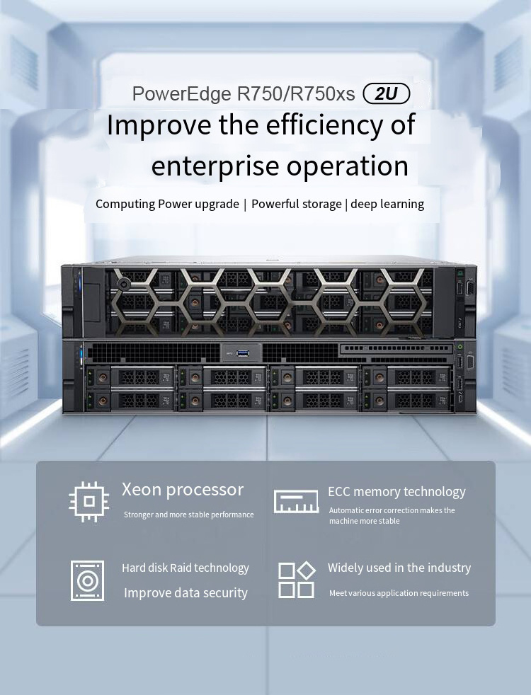 Original EMC PowerEdge R750/r760/r750xs 2u Rack Server Virtualization Host Xeon Silver 4310 16gb 1tb 800W GPU Enterprise Server