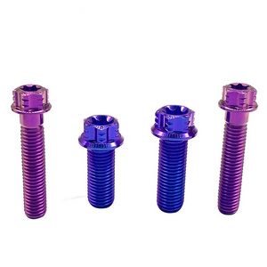 GR5 Titanium alloy  Caliper Bolts Hex Flange Head Bolts Screws for Motorcycle modification