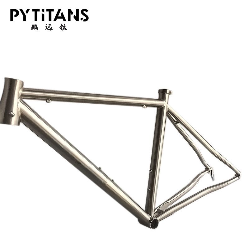 PYTITANS 700c titanium bike frame disc road for internal cable routing